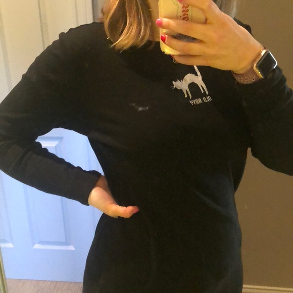 Black long sleeve Halloween cat shirt - Picture 2 of 3